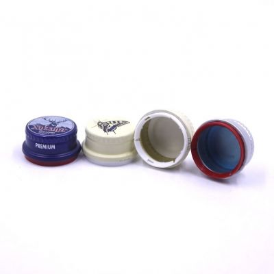 Wholesale 28mm tamper evident ROPP aluminum-plastic high quality still and sparkling mineral water bottle caps