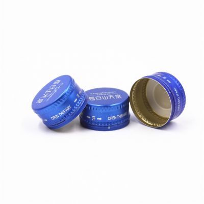 Blue TPE 28x18mm decals aluminum Juice Carbonated Drinks Mineral Water screw cap bottle covers
