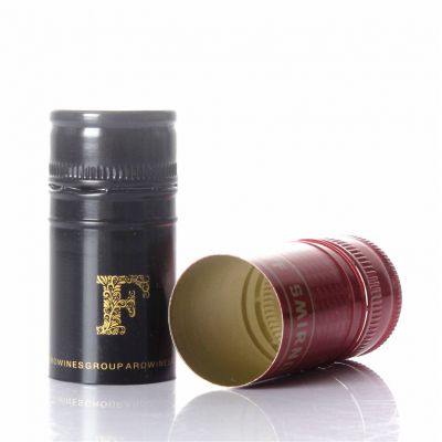 30*60mm screwcaps closure for wine bottle with embossing and printing for BVS bottle finish
