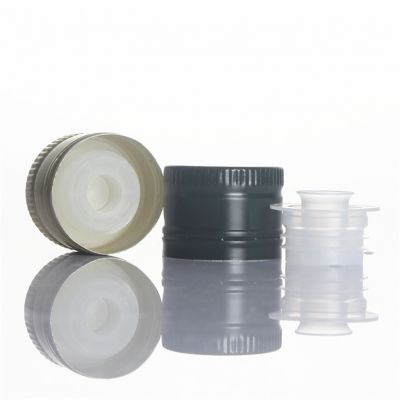 31.5*24mm 31.5mm printed olive oil ROPP plastic pourer aluminum screw caps for glass bottle