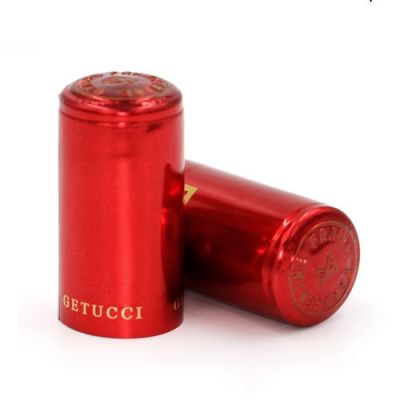 CUstom Embossed Logo PVC Tear Tape Wine Bottle Heat Shrink Cap Sealing Cover pvc capsule transparent capsule