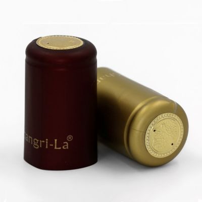 Wholesale Tear Off Wine Bottle Shrink Wrap Cap Seal Olive Oil Bottle PVC Embossed Top LOGO Wine Heat Shrink Capsules