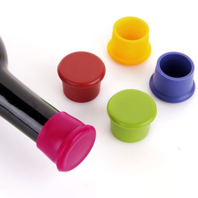 Custom Logo Size Color Food Grade Silicone Sealing Cap Creative Olive Oil Wine Bottle Cork Stopper