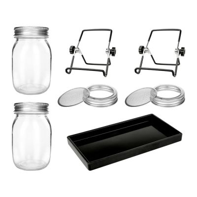 Custom Clear Round Glass Mason Jars with Sprouting Lids