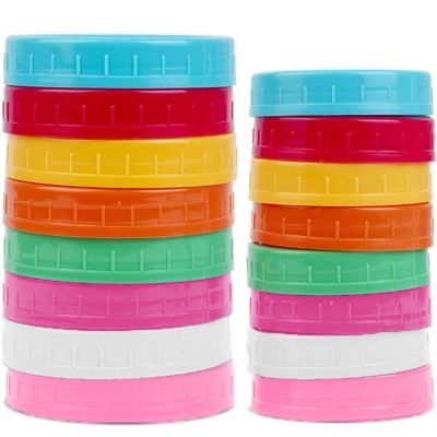 Hot Sale 70mm Regular Mouth Colorful Custom Design Plastic Lid For Mason Jar