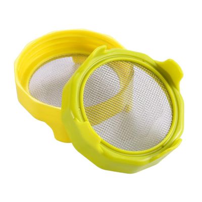 Wholesale 86mm Colorful BPA Free Plastic Sprouting Lid With Stainless Steel Mesh