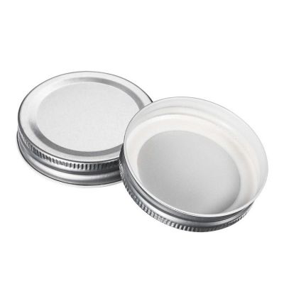 In Stock Silver 70mm Regular Mouth Airtight Mason Jar Lids with Plastisol Liner