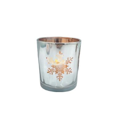 The new popular soybean wax aromatherapy wax glass candlestick is gold and silver plated inside