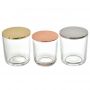 hand-made 200ml 300ml 7 oz. 10 oz. Round arc transparent glass candle jar scented wax glass candlestick with lid