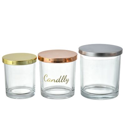 round clear and transparent glass candle jar aromatherapy wax soybean wax candlestick oil jar With a lid
