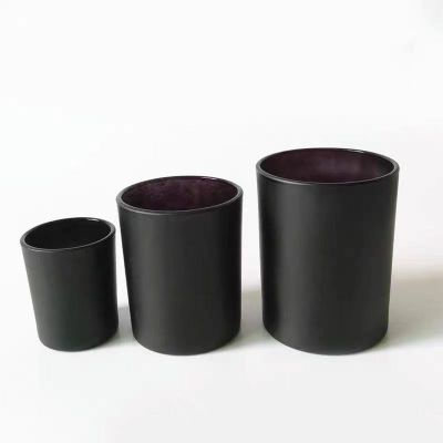 4 oz. 7 oz. 10 oz. 15 oz. Frosted black glass candle jar candle cup candlestick with cover
