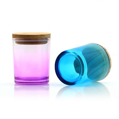 8oz 16oz matte pink/black/Green/Clear/Amber customer label empty glass candle jars with metal lids