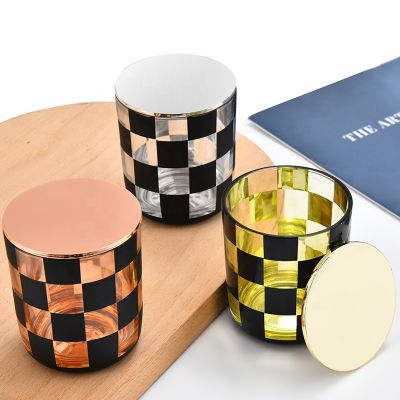 empty luxury candle jars for candle making Wood lid metal lid custom logo