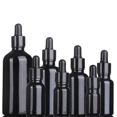 black 5ml 10ml 15ml 20ml 30ml 50ml 100ml glass dropper bottle cbd oil essential oil dark violet glass bottle with pump