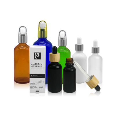 Hot sale custom color logo printed empty cbd essential oil glass dropper bottle for oil packaging