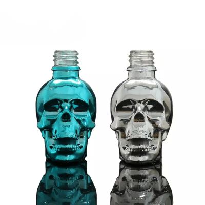 1oz Halloween Gift CBD Oil Essential Oil Bottle Skull Shaped Dropper Glass Bottles