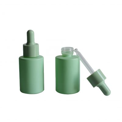 Wholesale Factory Price 1oz 30ml Matte Green Glass Essential Oil Dropper Bottles for Skin Care CBD Serum Oil Dropper