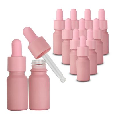 2oz 60 ml CBD Pink Matte Frosted Recyclable Rose Gold Oil Serum Glass Dropper Bottle For Cosmetic Skin Care Pipette