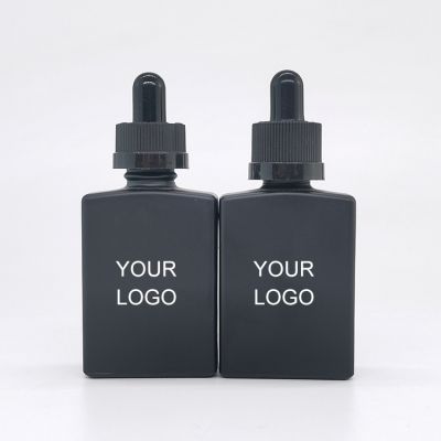 square shaped empty essential oil bottles 30ml glass bottle with child proof dropper for CBD packaging