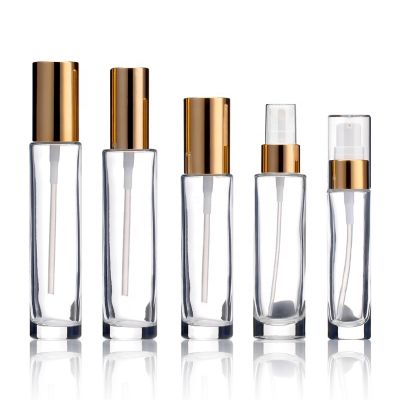empty 30 ml 1 oz cosmetic essential bottles 15ml perfume clear glass spray bottle 30 ml clear glass dwith gold lid top for cbd