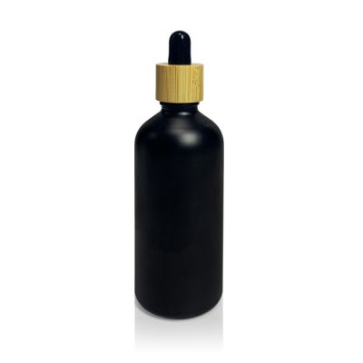 Hot Sale 10/15/20/30/50 100ml Essential Oil Black Bamboo Dropper Bottle With Bamboo Dropper European Cap For CBD Oil