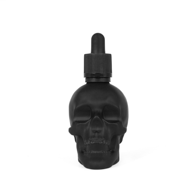 60ml black glass skeleton cbd essential oil dropper bottle with dropper