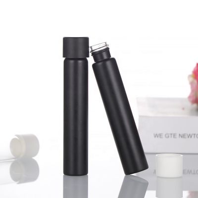 hot sale 20mm 22mm long tall length glass borosilicate tube pre roll bottle with matte black cr child proof cap dome lid