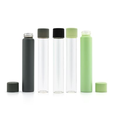 5ml 10ml 30ml 40ml 45ml Custom Round Clear Packaging Smell Proof Glass Vial Child Resistant Small Glass Pre Roll Tube