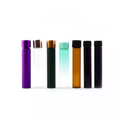 20*110/22*120/24*115mm Colorful Painting Glass Tube with Child Proof Plastic Lid CR Glass Tube for Packaging Pre Dry Flowers