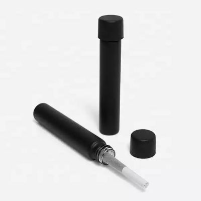 115mm Matte Black Glass Pre-Roll Tubes with CR Cap (Smooth Black) - Child-Resistant