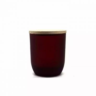 Dark brown glass candle holder 6oz candle jar with lid wholesale