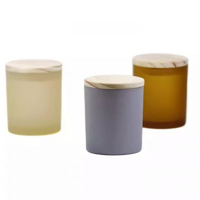 New color series popular size 8oz glass candle container candle jar with lid wholesale