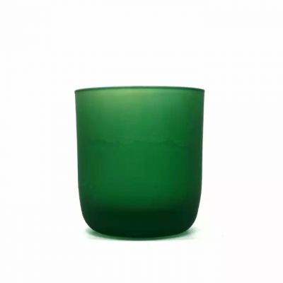 Malachite green 10oz glass candle jar with sealed wood lid