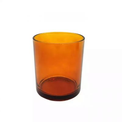 Low MOQ 8oz 10oz 12oz Heavy Base Green Amber Brown Glass Candle Holder Jar