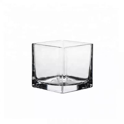 Wholesale Clear Glass Candle Jars Custom Square Glass Candle Packaging
