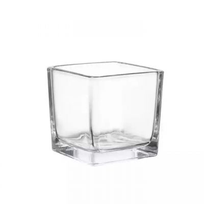 Wholesale Square Clear Candle Jars Decorative Empty Candle Jars In Bulk For Candle Making