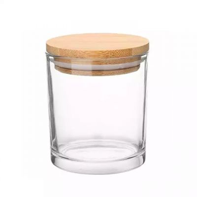 Glass Suppliers And Manufacturers 8oz 10oz Glass Candle Jar 200ml 300ml Clear Glass Candle Jar With Lid
