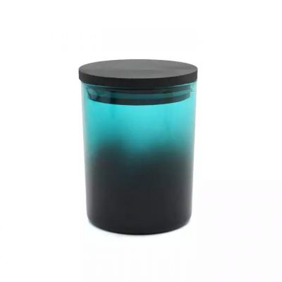 Wholesale 300ml Candle Container Empty 10oz Candle Jars Luxury Glass Candle Vessels with Wooden Lid