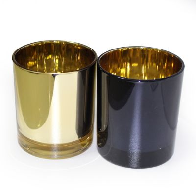 wax capacity 12oz black gold glass massage candle jar holder
