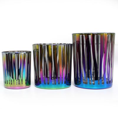 2021 new design 6oz 8oz 12oz factory directly sale cheap and luxury glass antique custom iridescent candle jar