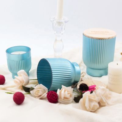 unique empty pearlized small middle big mbule candle jar glass with wooden lid and box sets wholesale 5 oz 10 oz 15 oz