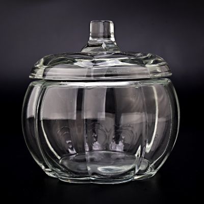 Crystal Pumpkin Design Luxury Glass Candle Jars with Lids