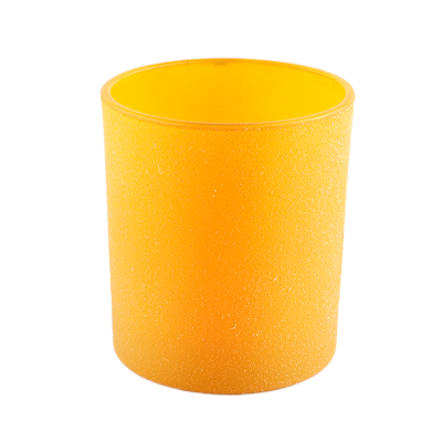 High Quality 8Oz Empty Glass Candle Jars Yellow Candle Containers For Making Candles