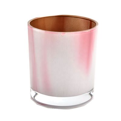 luxury milky style color glass candle jar
