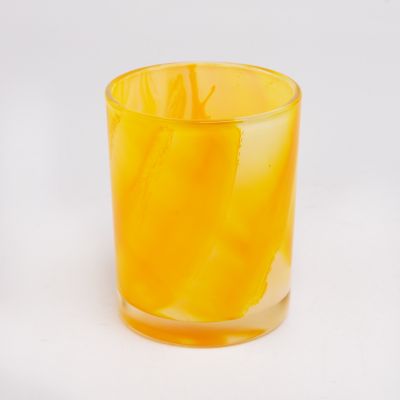 luxury hand painting colorful glass candle jar for home decor wholesale