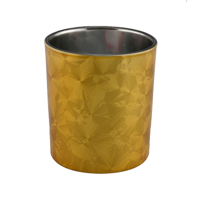 Super september hot sale300ml shiny gold cylinder glass candle jar in bulk