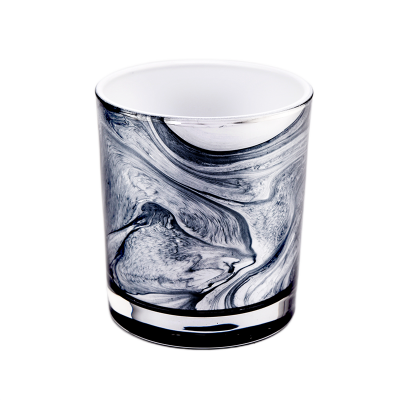 New 8oz 10oz luxury design pattern empty glass candle jar wholesale
