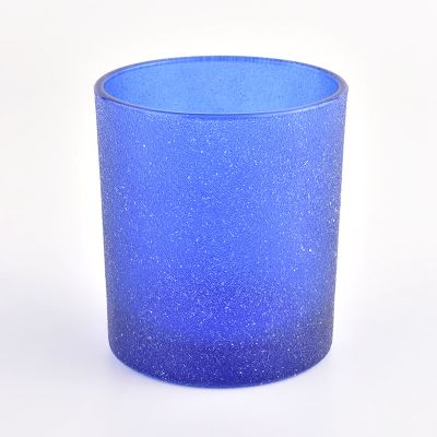 8oz blue color glass candle making supplier