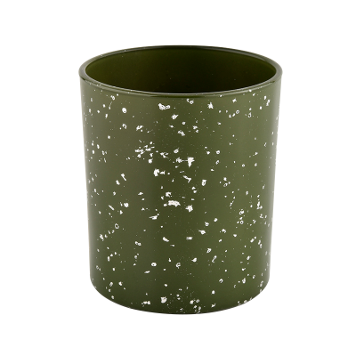 Wholesale home green glass candles container matte candle vessels for decorative