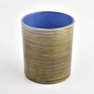 8oz 10oz custom Deep Blue glass vessels for candles wholesale